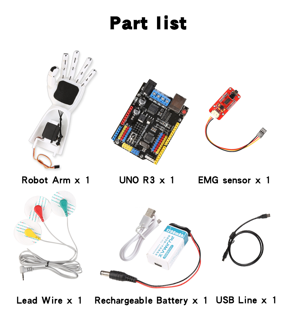 Cảm biến EMG, cánh tay robot,  - đánh giá và giá Muscle Sensor Emg