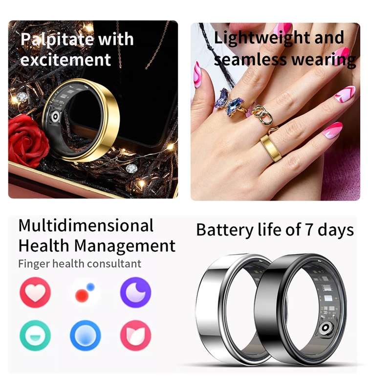 R09 Smart Ring Men Women with  - đánh giá và giá Temperature Ring Skin